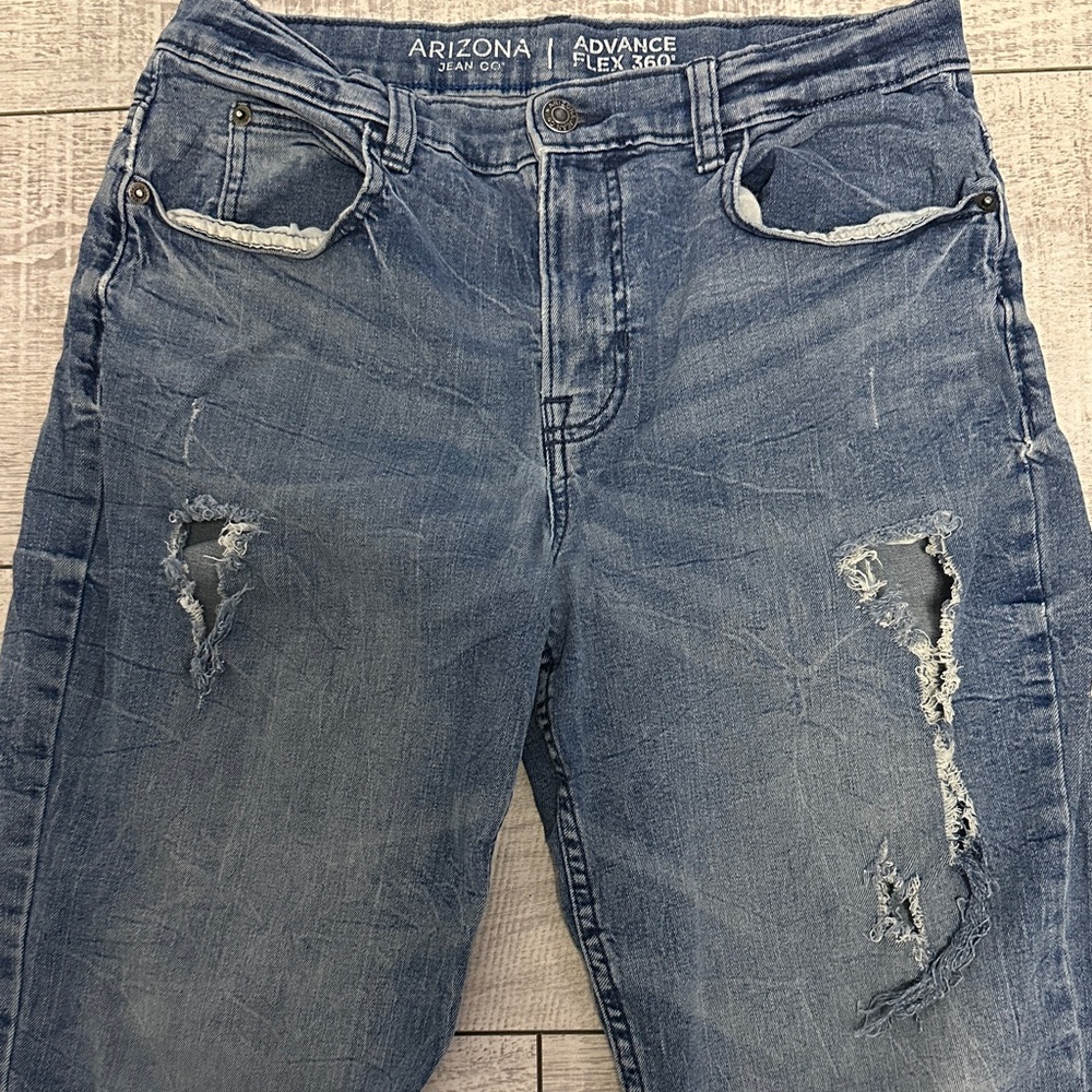 Arizona Jean Company Distressed Denim Jeans - Picture 2 of 10